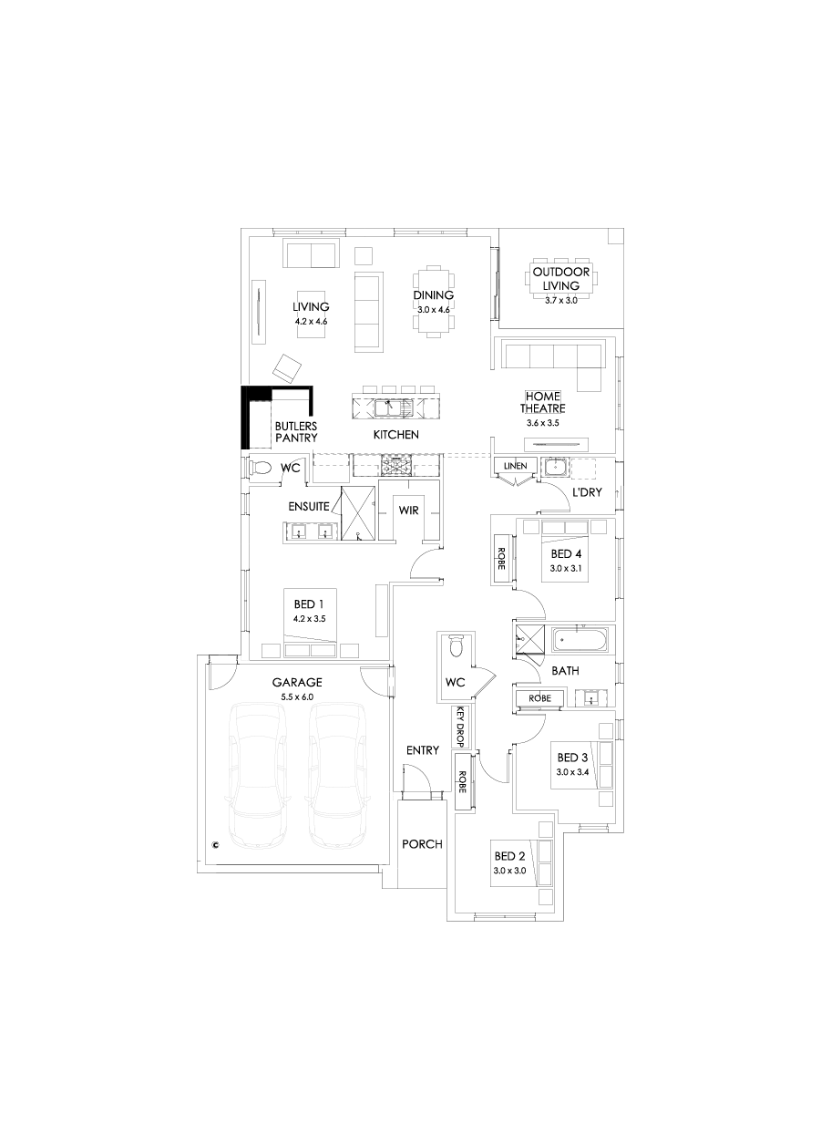 25  Floor Floorplan (Butler's pantry - Included)