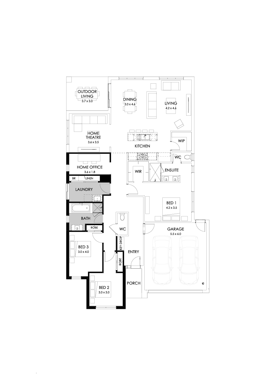 25  Floor Floorplan (3 bedrooms - Flipped)