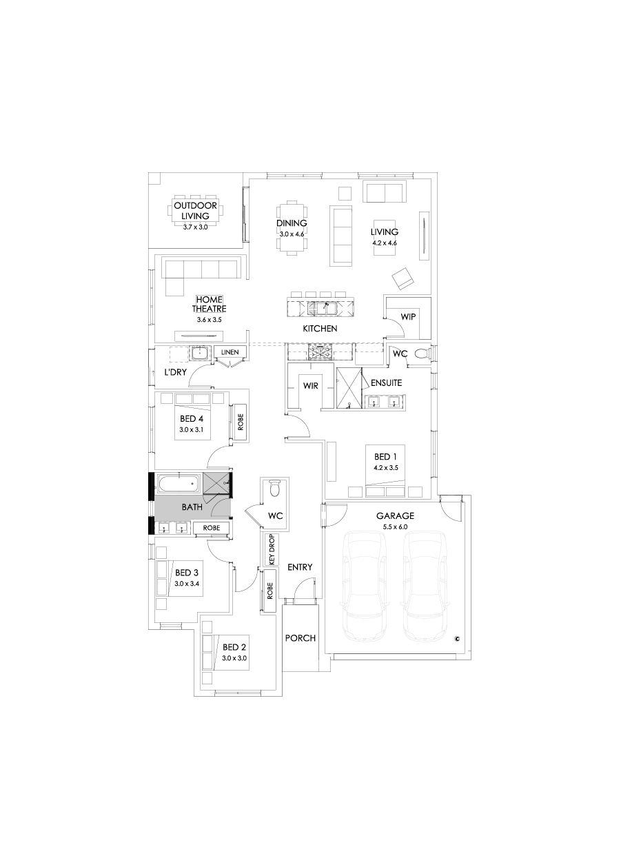 25  Floor Floorplan (Bathroom upgrade - Flipped)