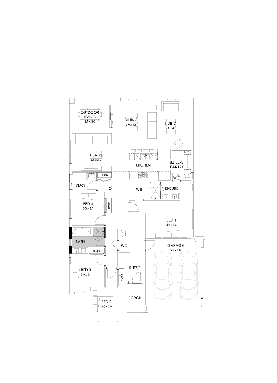 25  Floor Floorplan (Bathroom upgrade - Flipped)