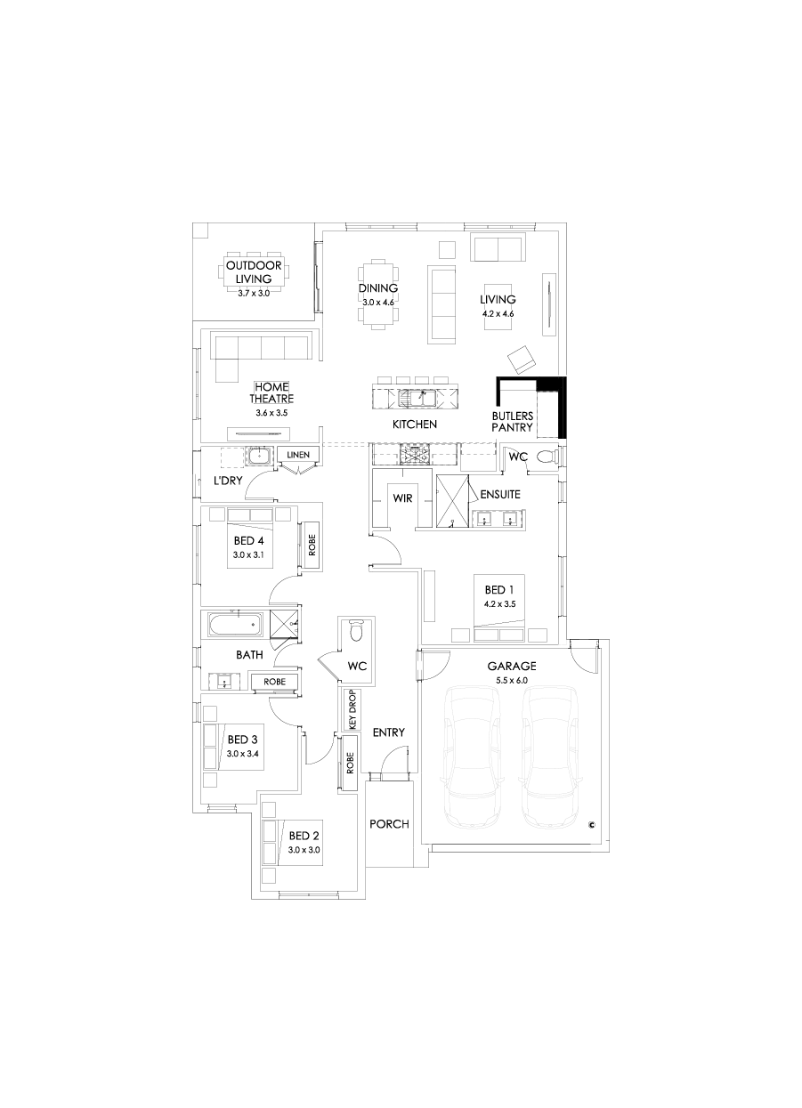 25  Floor Floorplan (Butler's pantry - Included - Flipped)