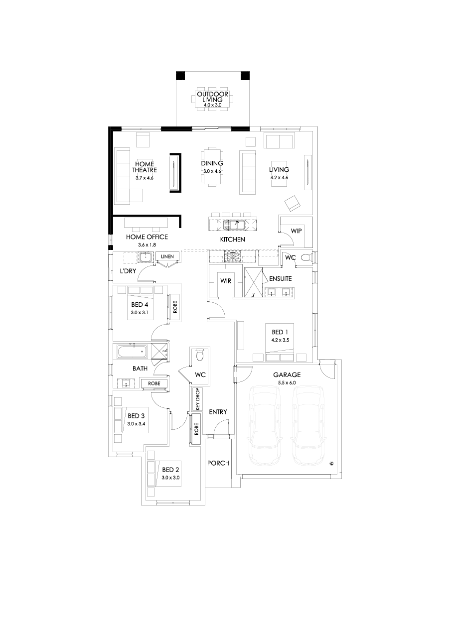 25  Floor Floorplan (Outdoor living - Flipped)