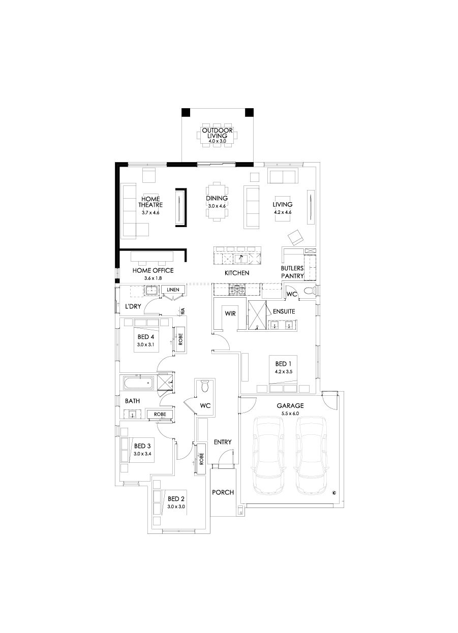 25  Floor Floorplan (Outdoor living - Flipped)