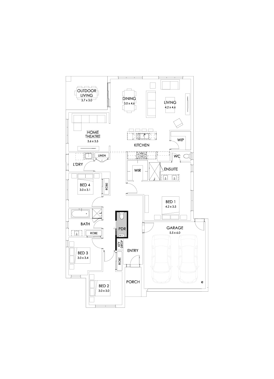 25  Floor Floorplan (Powder room - Flipped)