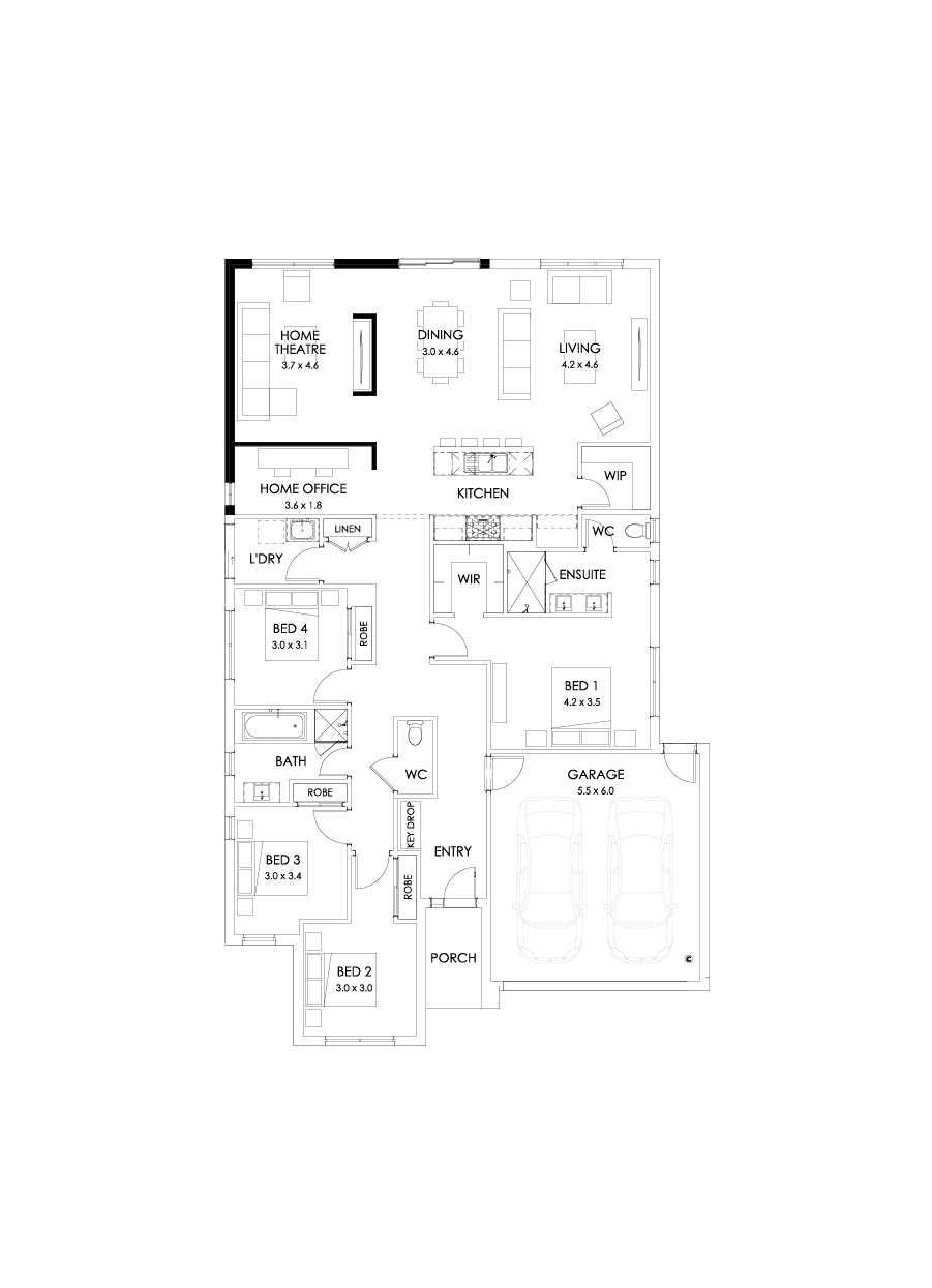 25  Floor Floorplan (Study - Flipped)