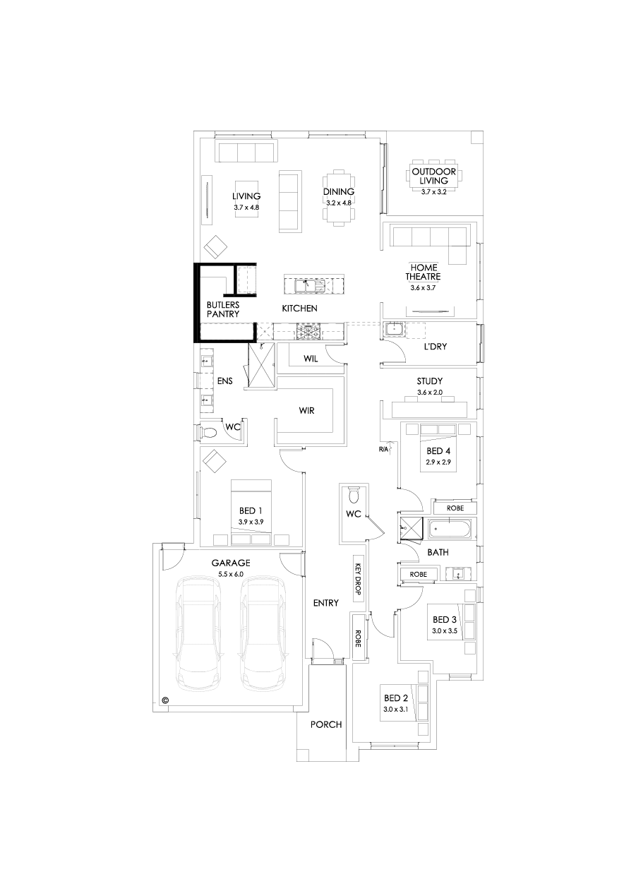29  Floor Floorplan (Butler's pantry)