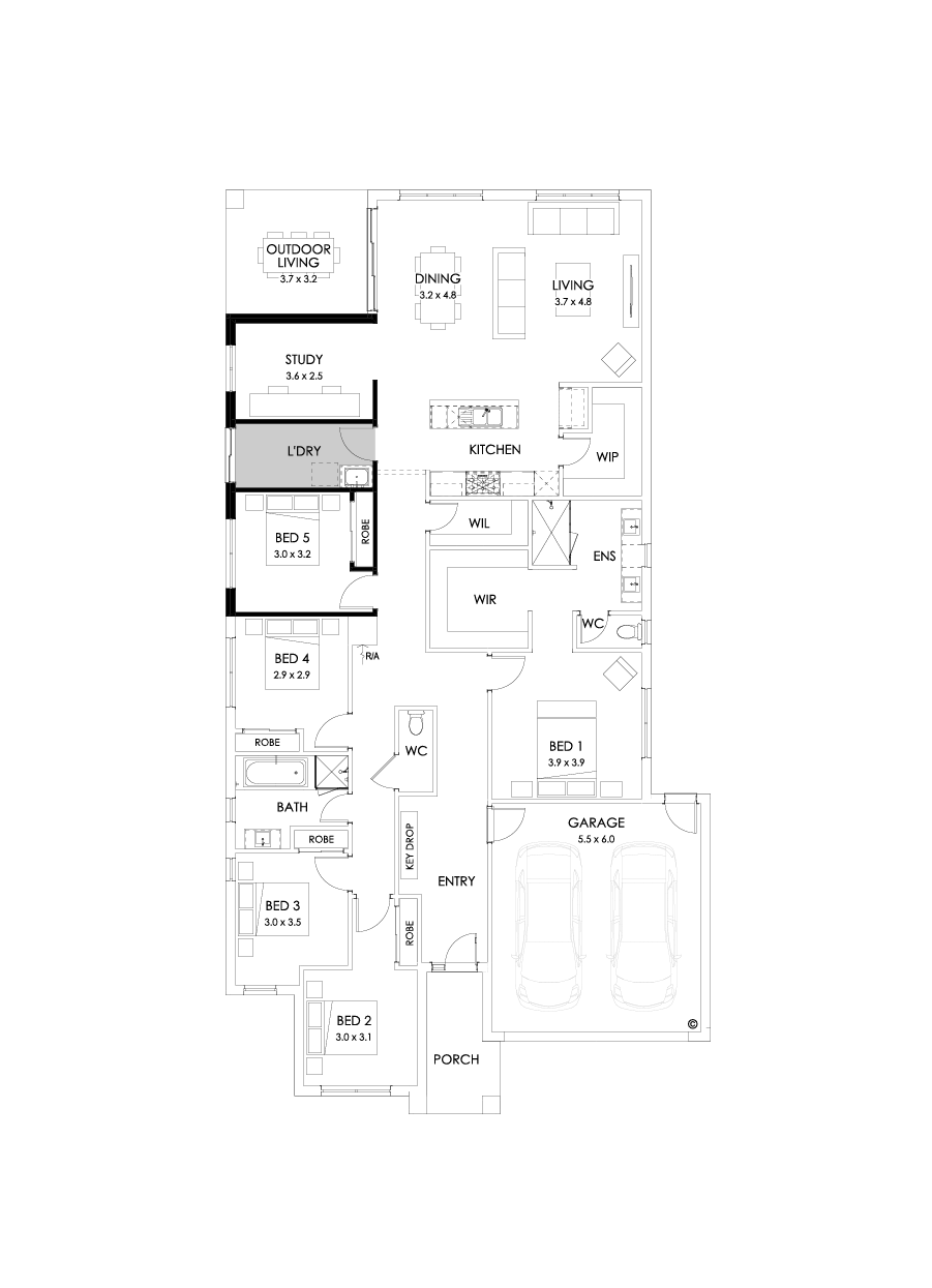 29  Floor Floorplan (5th bedroom - Flipped)