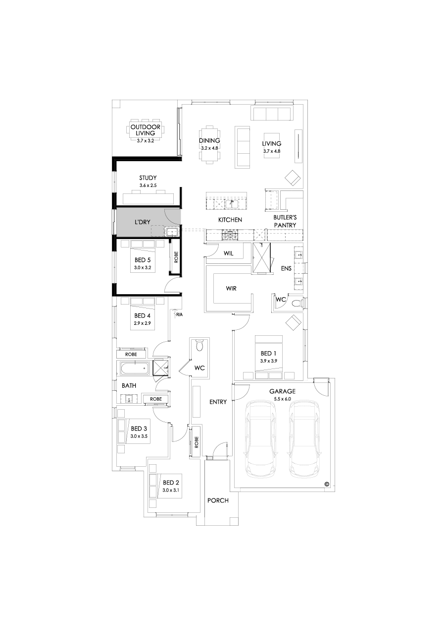 29  Floor Floorplan (5th bedroom - Flipped)
