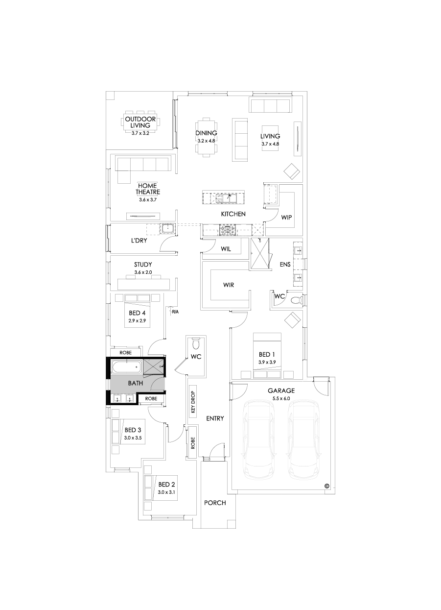 29  Floor Floorplan (Bathroom upgrade - Flipped)