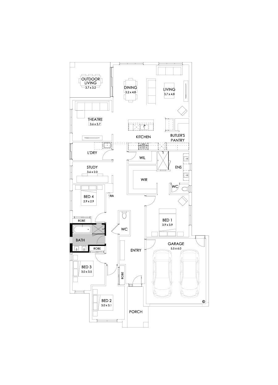 29  Floor Floorplan (Bathroom upgrade - Flipped)