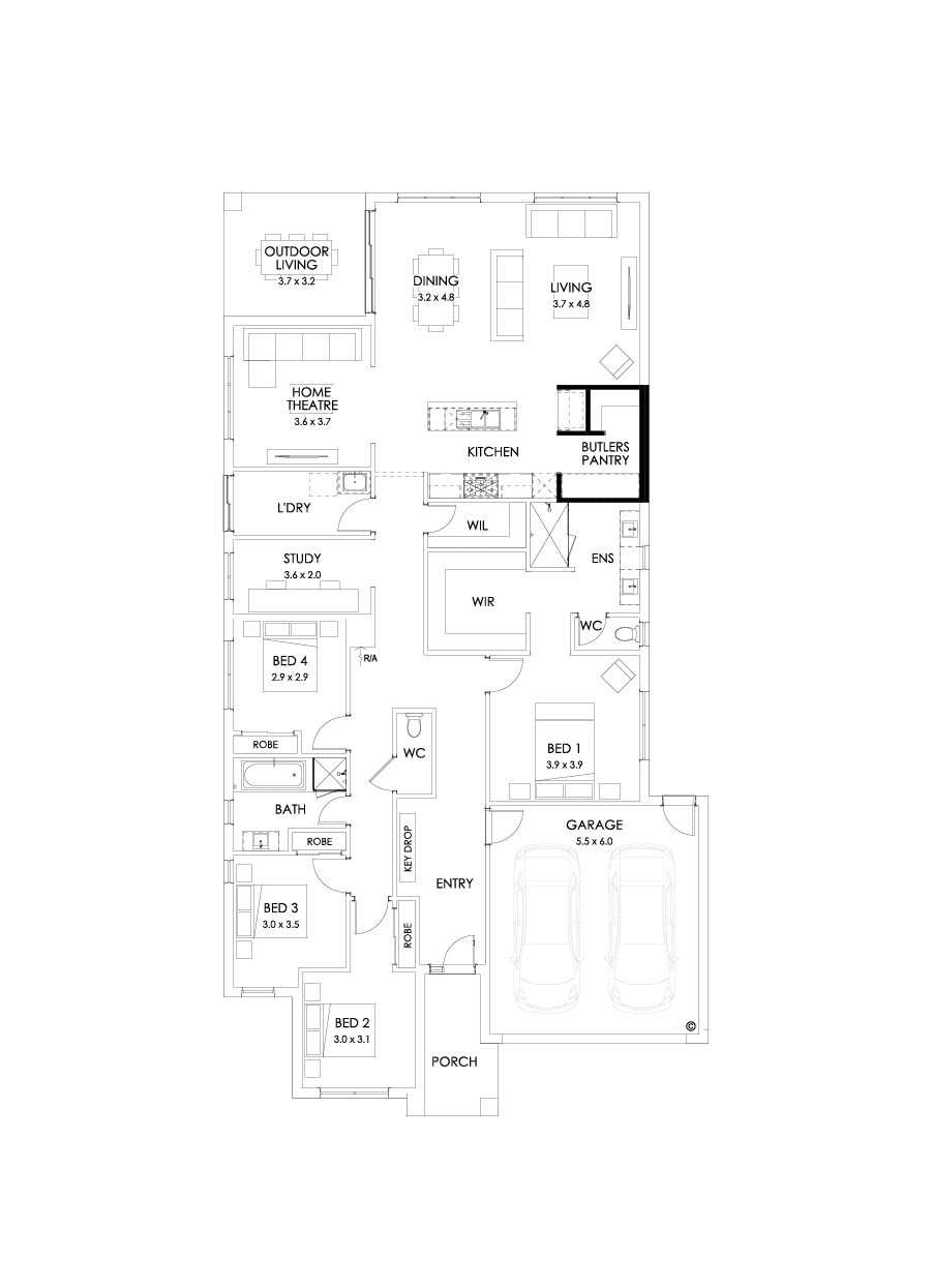 29  Floor Floorplan (Butler's pantry - Included - Flipped)