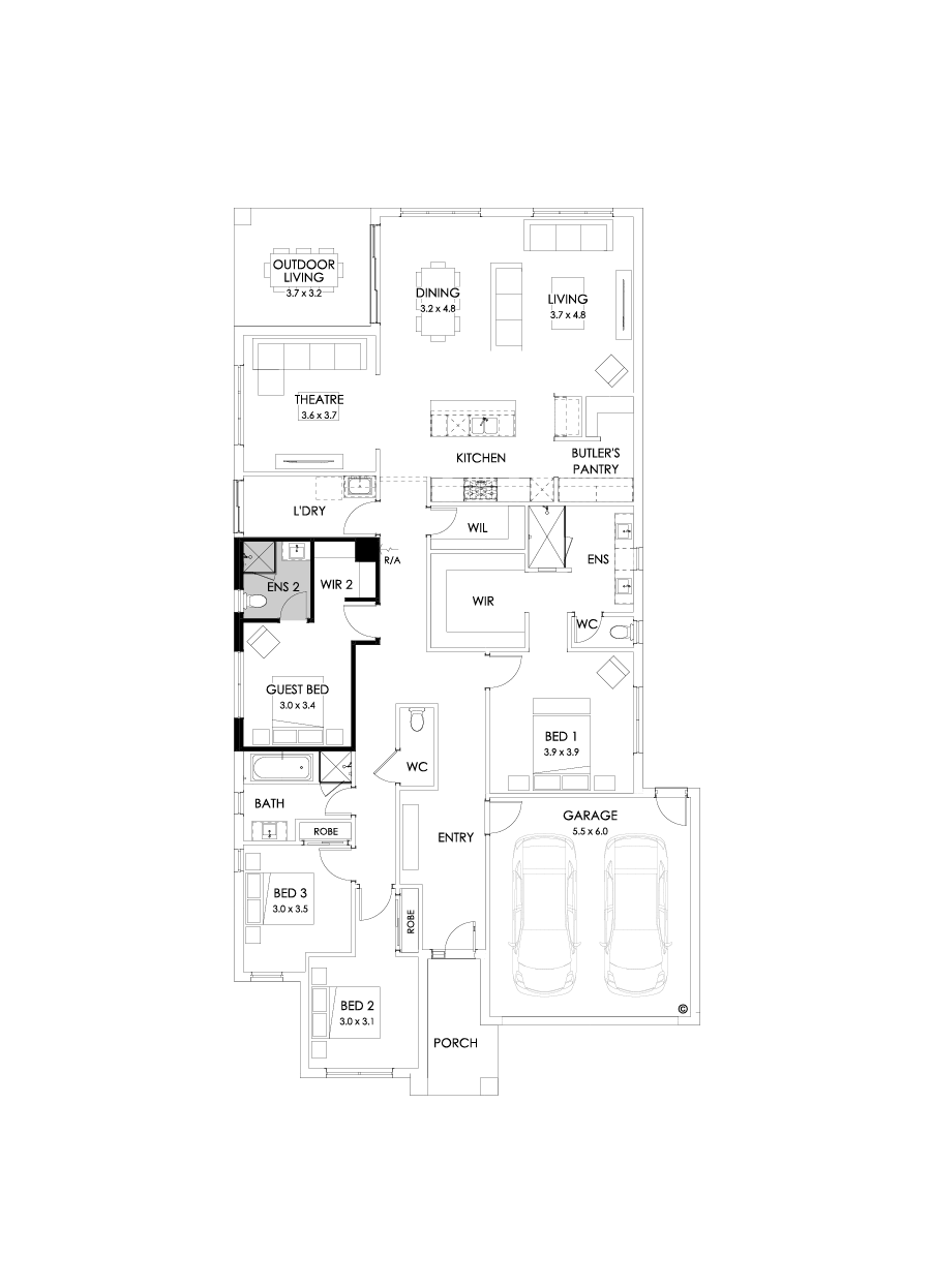 29  Floor Floorplan (Guest bedroom - Flipped)