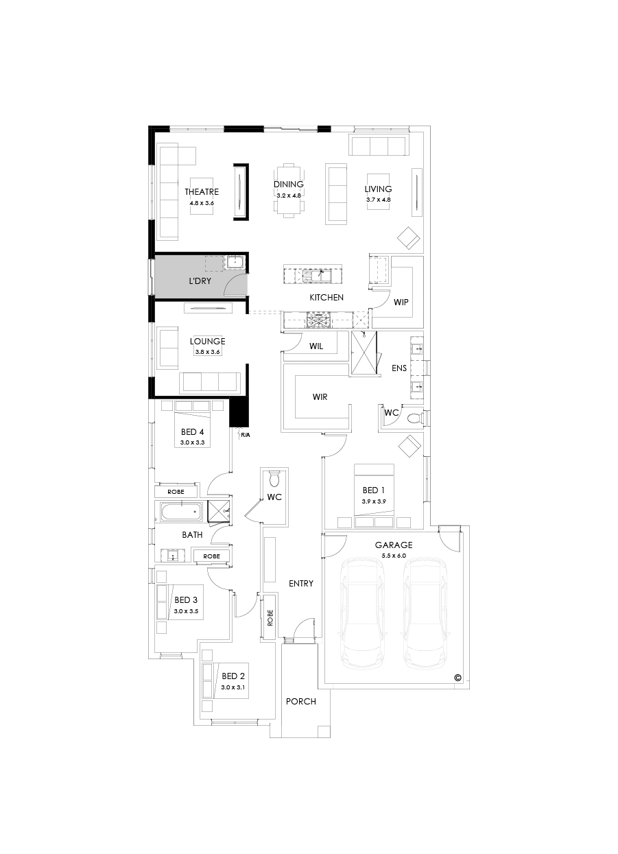 29  Floor Floorplan (Larger living - Flipped)