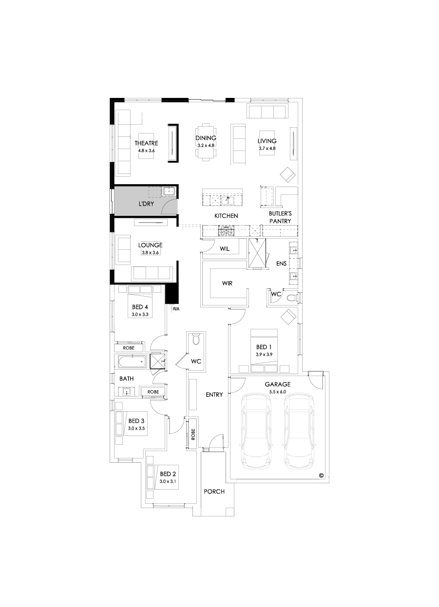 29  Floor Floorplan (Larger living - Flipped)