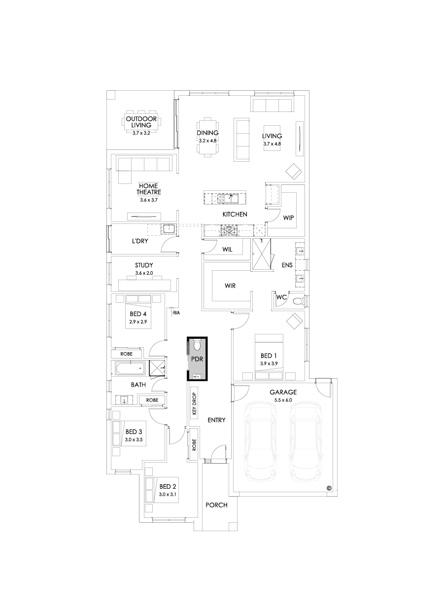 29  Floor Floorplan (Powder room - Flipped)