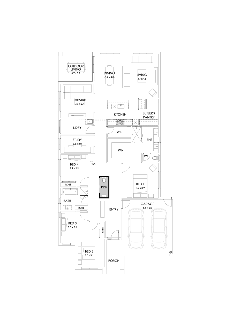 29  Floor Floorplan (Powder room - Flipped)