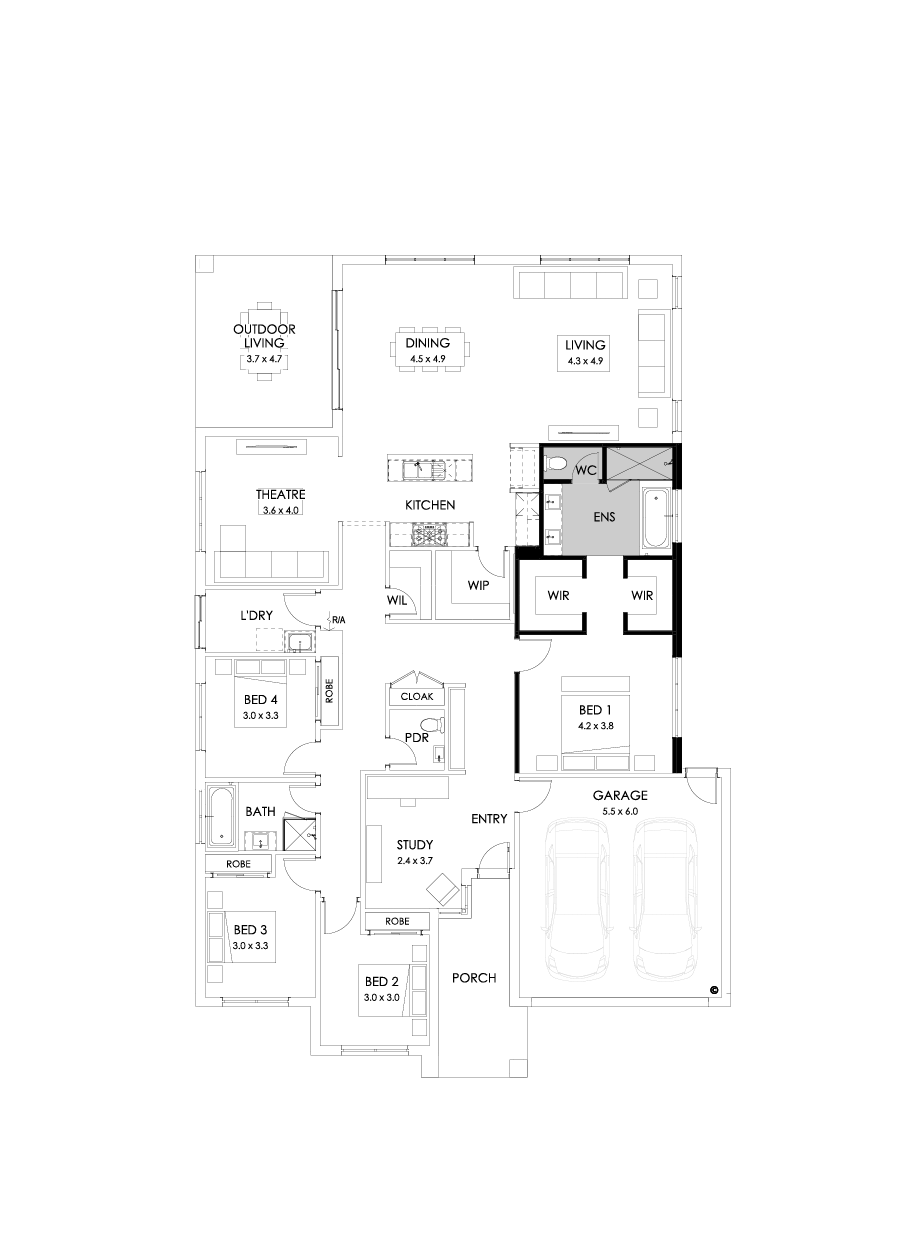 31  Floor Floorplan (Bath to ensuite - Flipped)