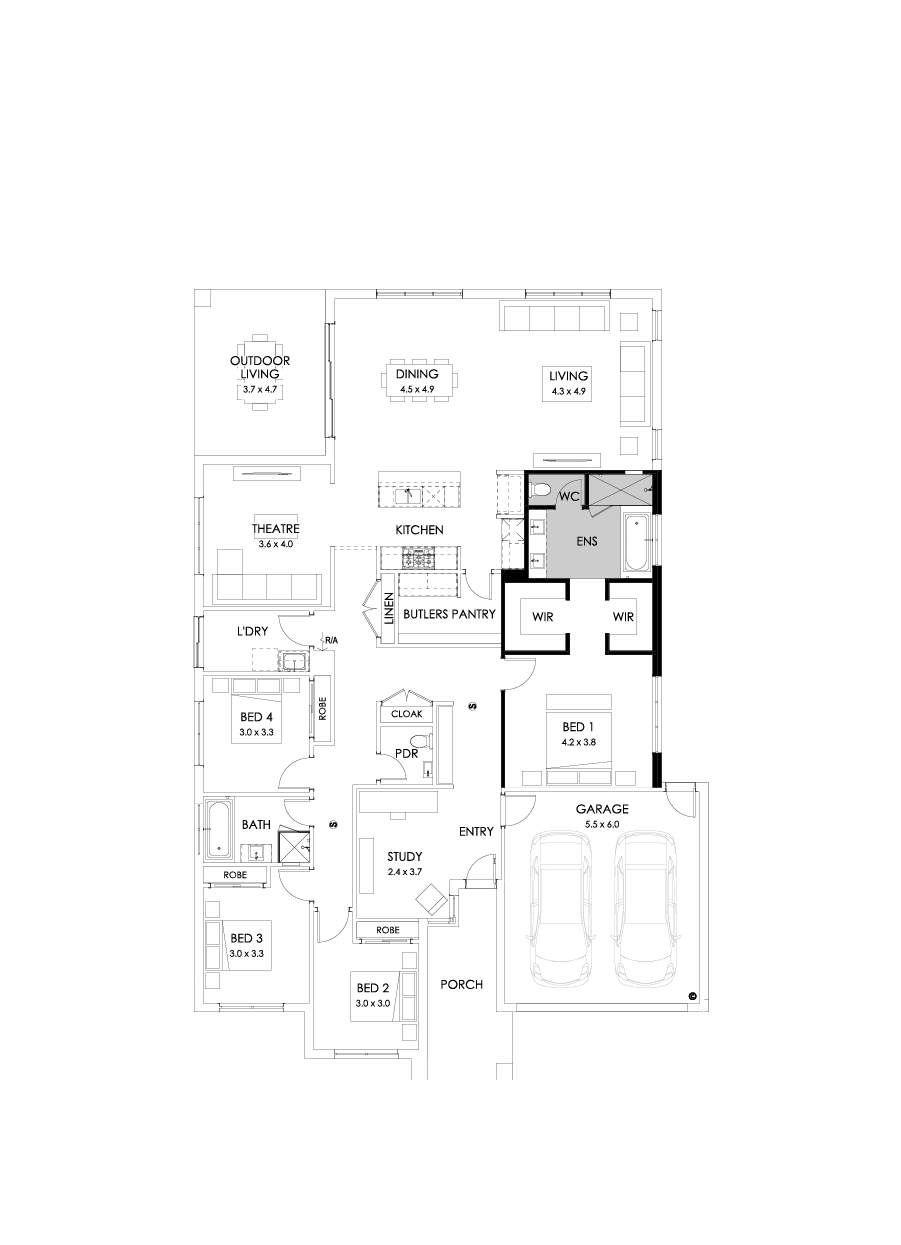31  Floor Floorplan (Bath to ensuite - Flipped)