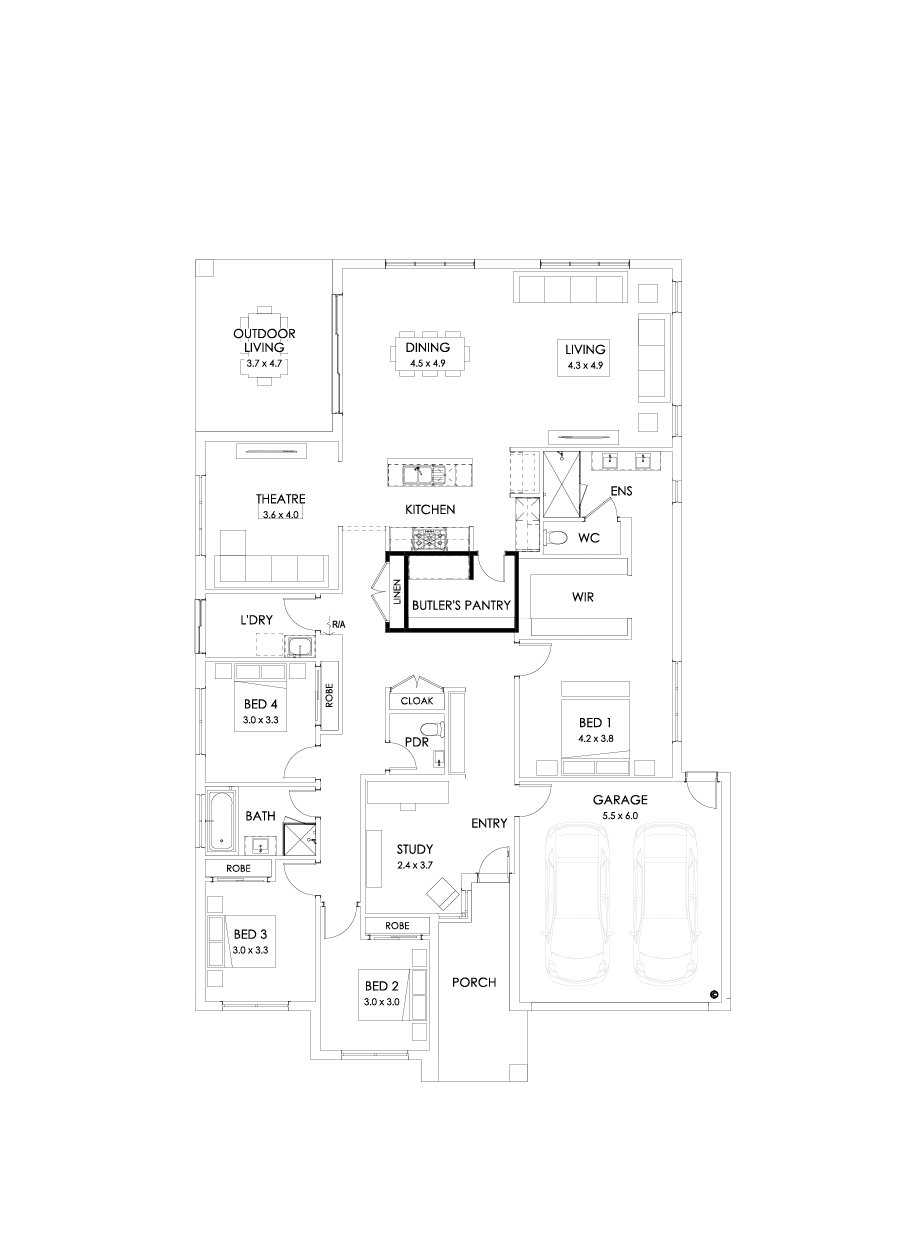 31  Floor Floorplan (Butler's pantry - Included - Flipped)