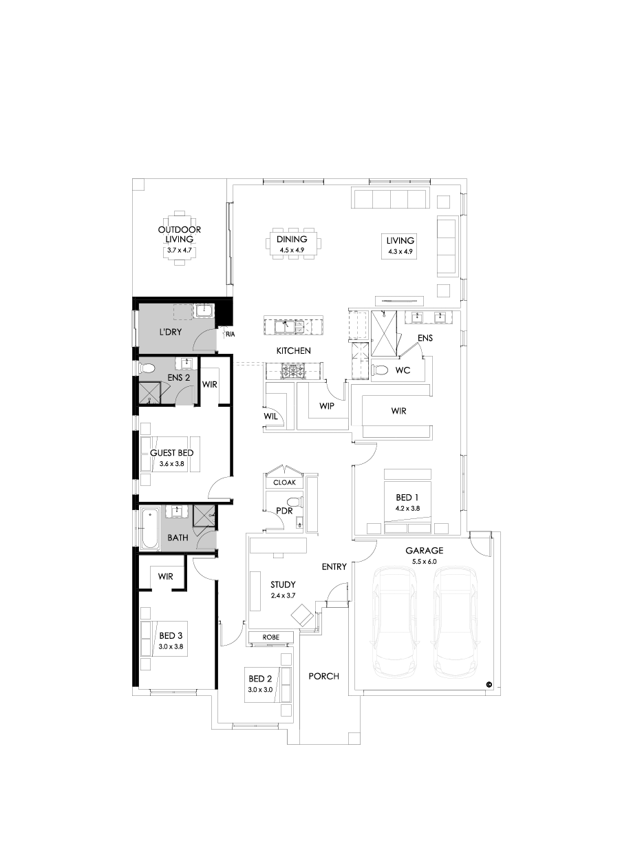31  Floor Floorplan (Guest bedroom - Flipped)