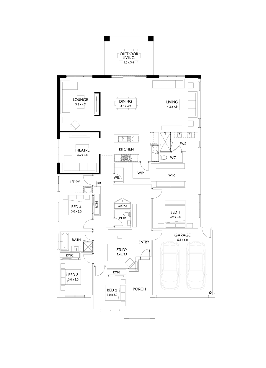 31  Floor Floorplan (Outdoor living - Flipped)