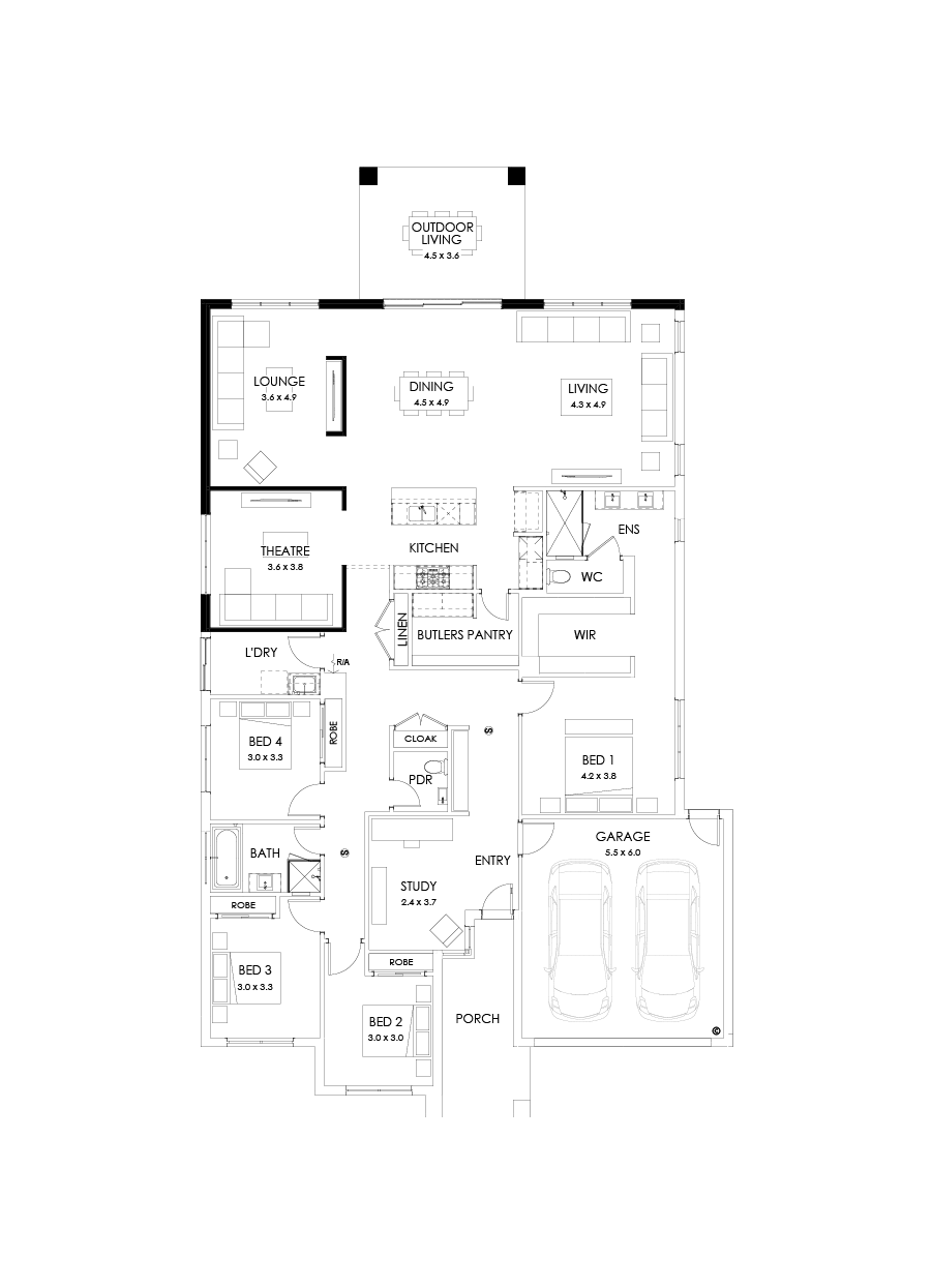 31  Floor Floorplan (Outdoor living - Flipped)