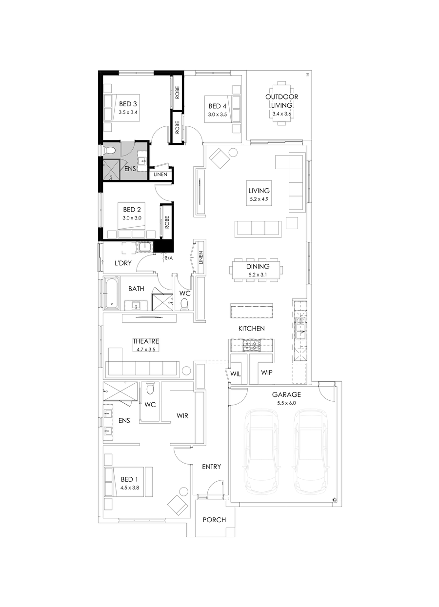 29  Floor Floorplan (Guest bedroom - Flipped)