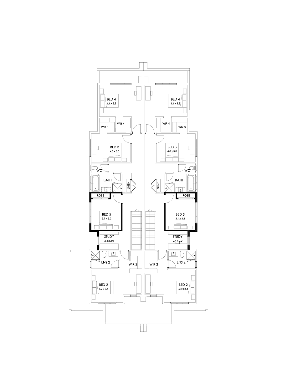 31 & 30 First Floor Floorplan (5th bedroom)