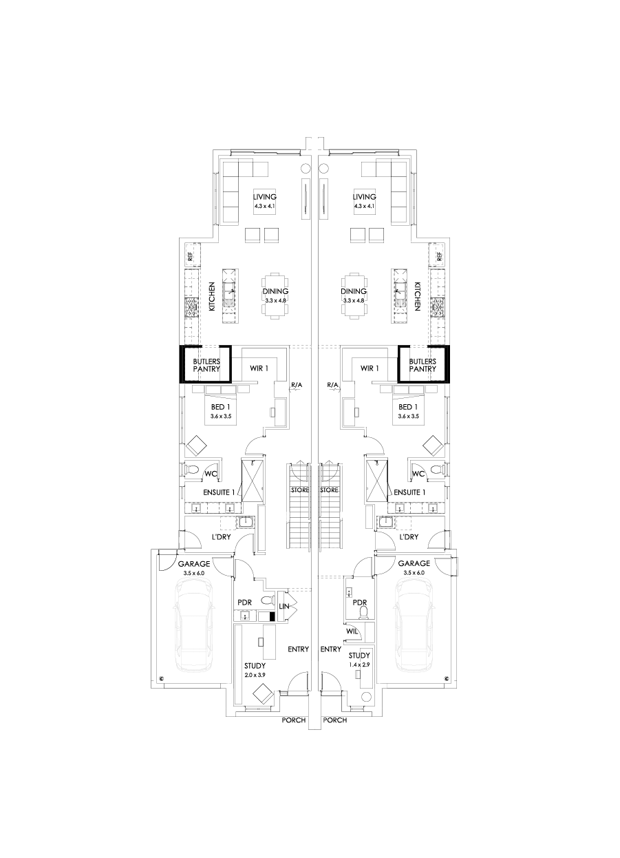 31 & 30 Ground Floor Floorplan (Butler's pantry)