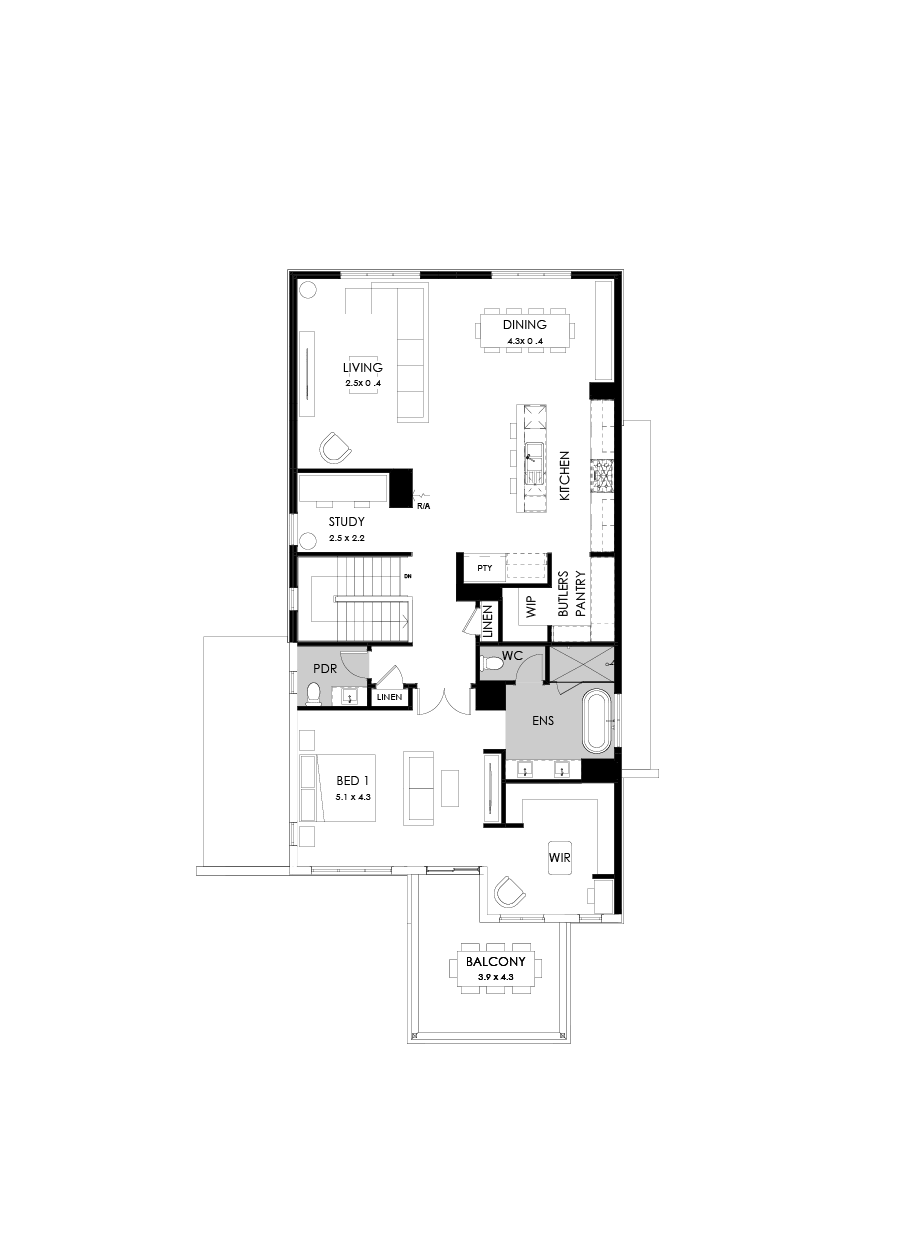 39 First Floor Floorplan (Alternate bed 1)