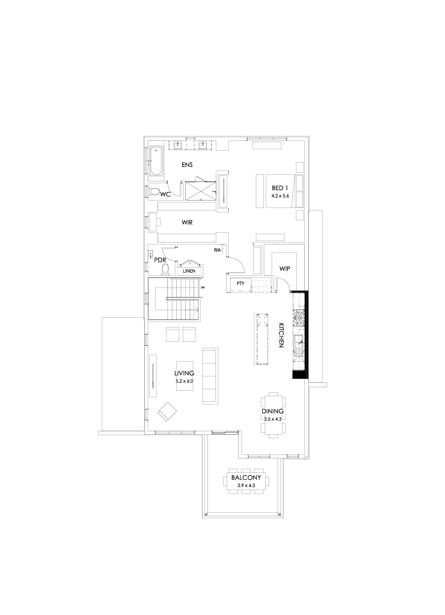 39 First Floor Floorplan (Alternate kitchen)