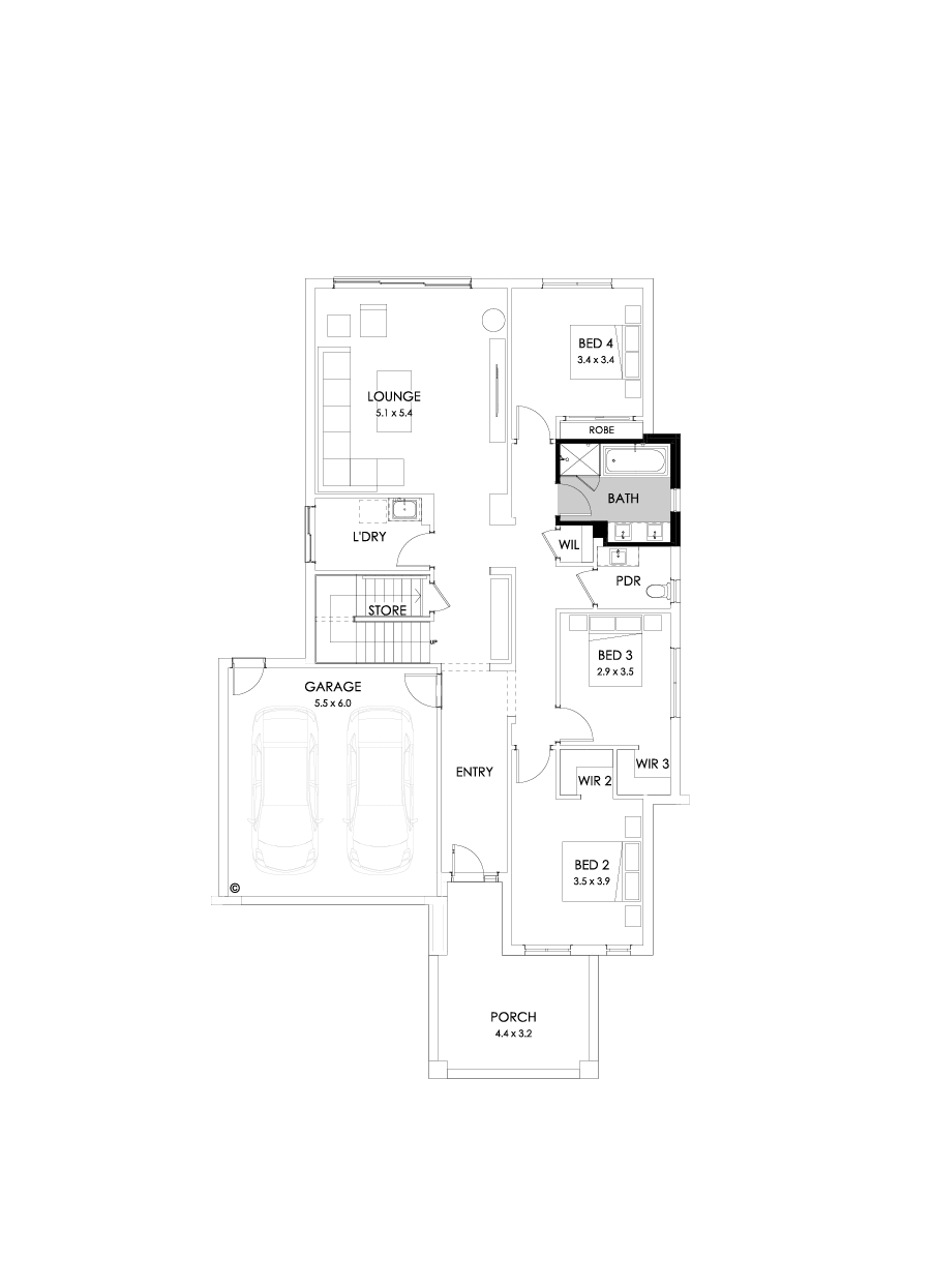 39 Ground Floor Floorplan (Bathroom upgrade)