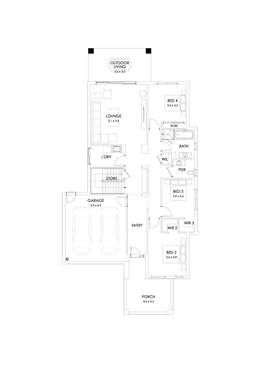 39 Ground Floor Floorplan (Outdoor living )