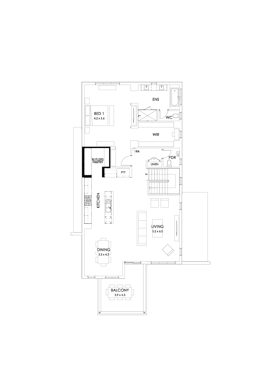39 First Floor Floorplan (Butler's pantry - Flipped)