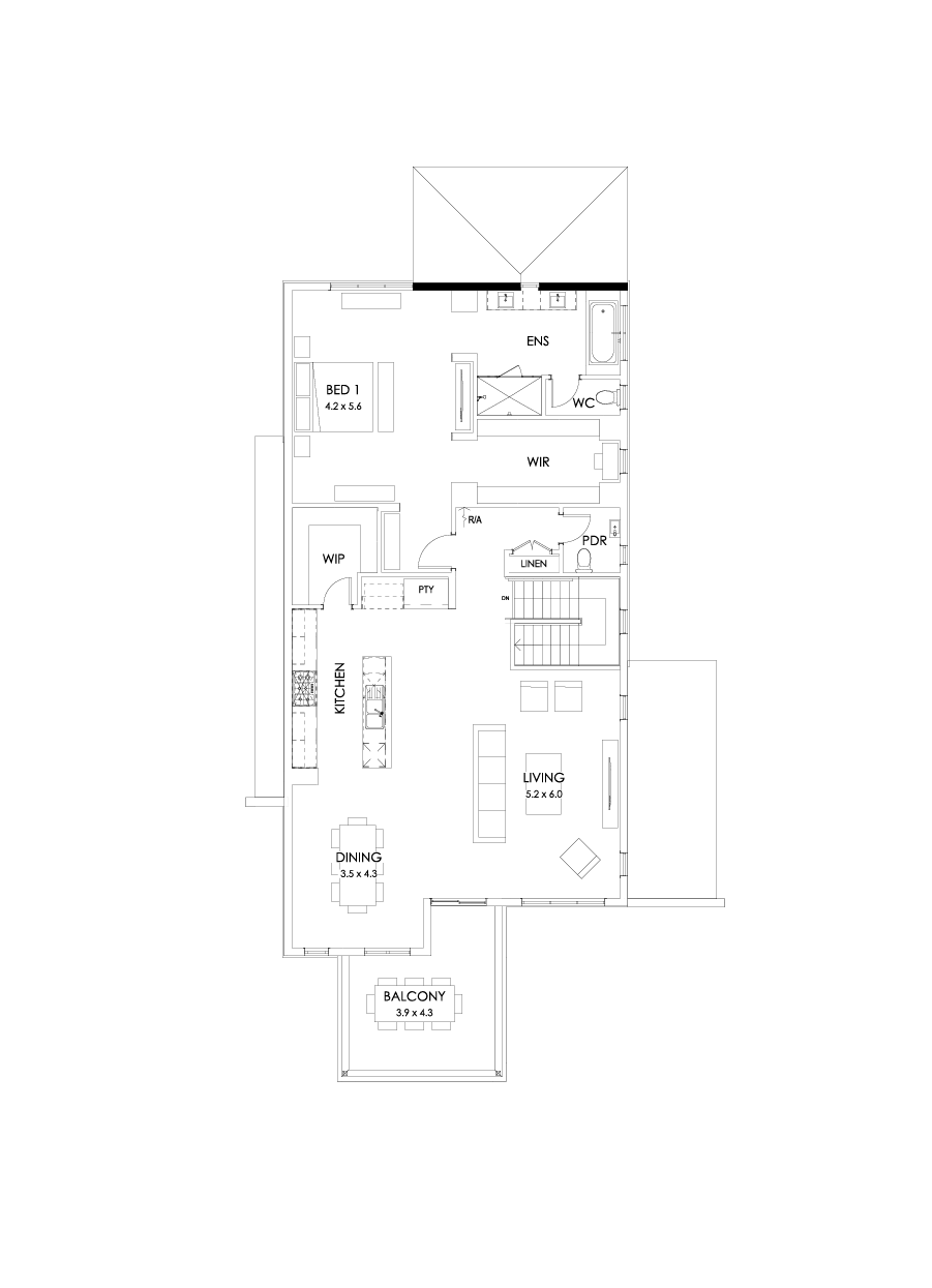 39 First Floor Floorplan (Outdoor living  - Flipped)