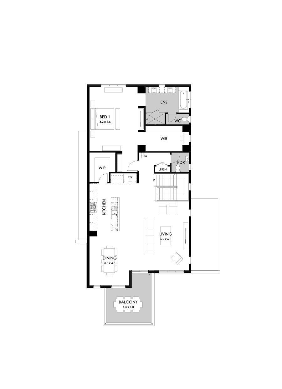 39 First Floor Floorplan (Standard  - Flipped)