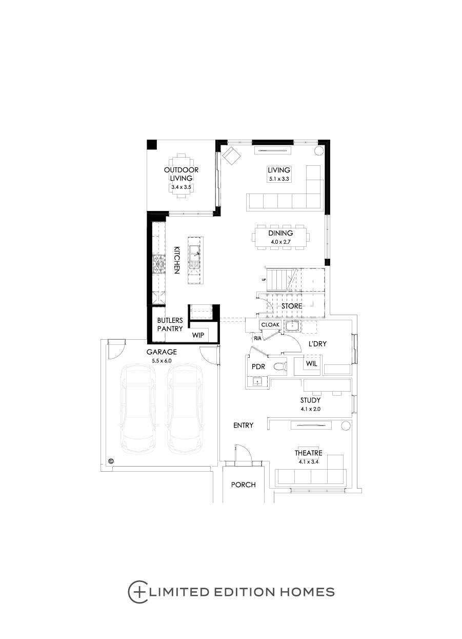 36 Ground Floor Floorplan (Rear flip)