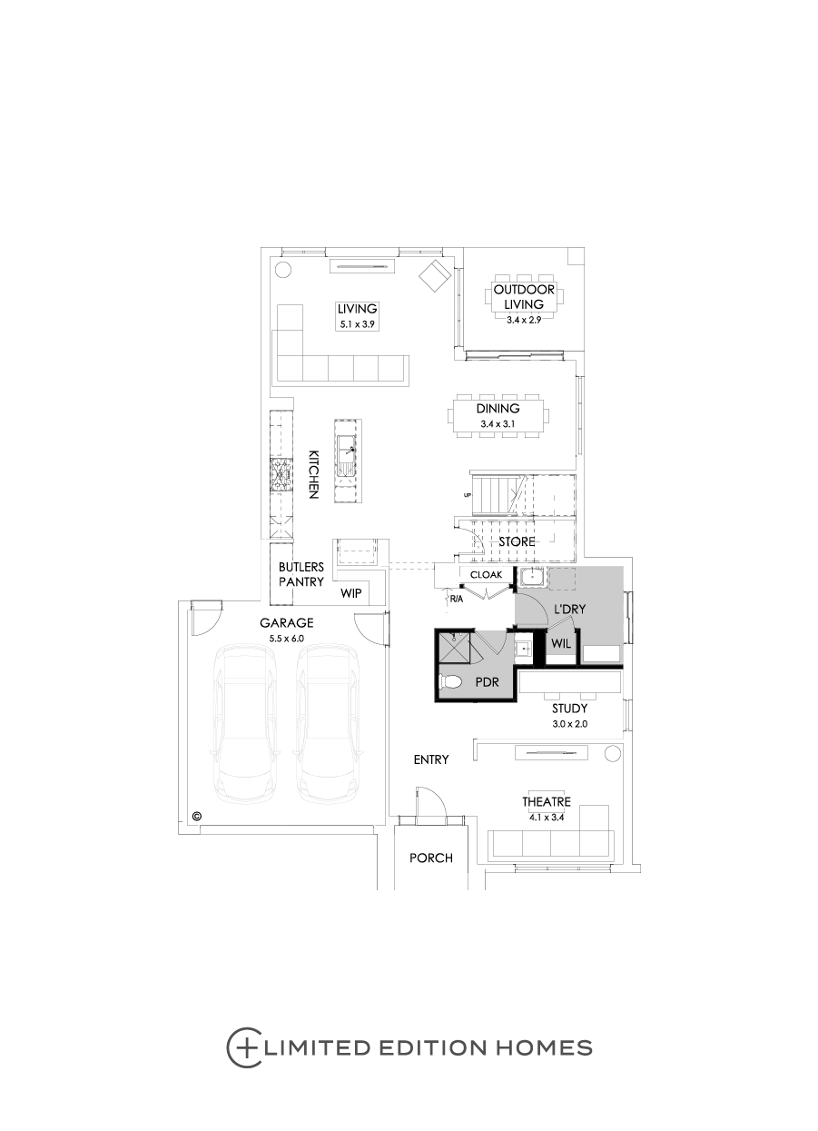 36 Ground Floor Floorplan (Shower to powder)