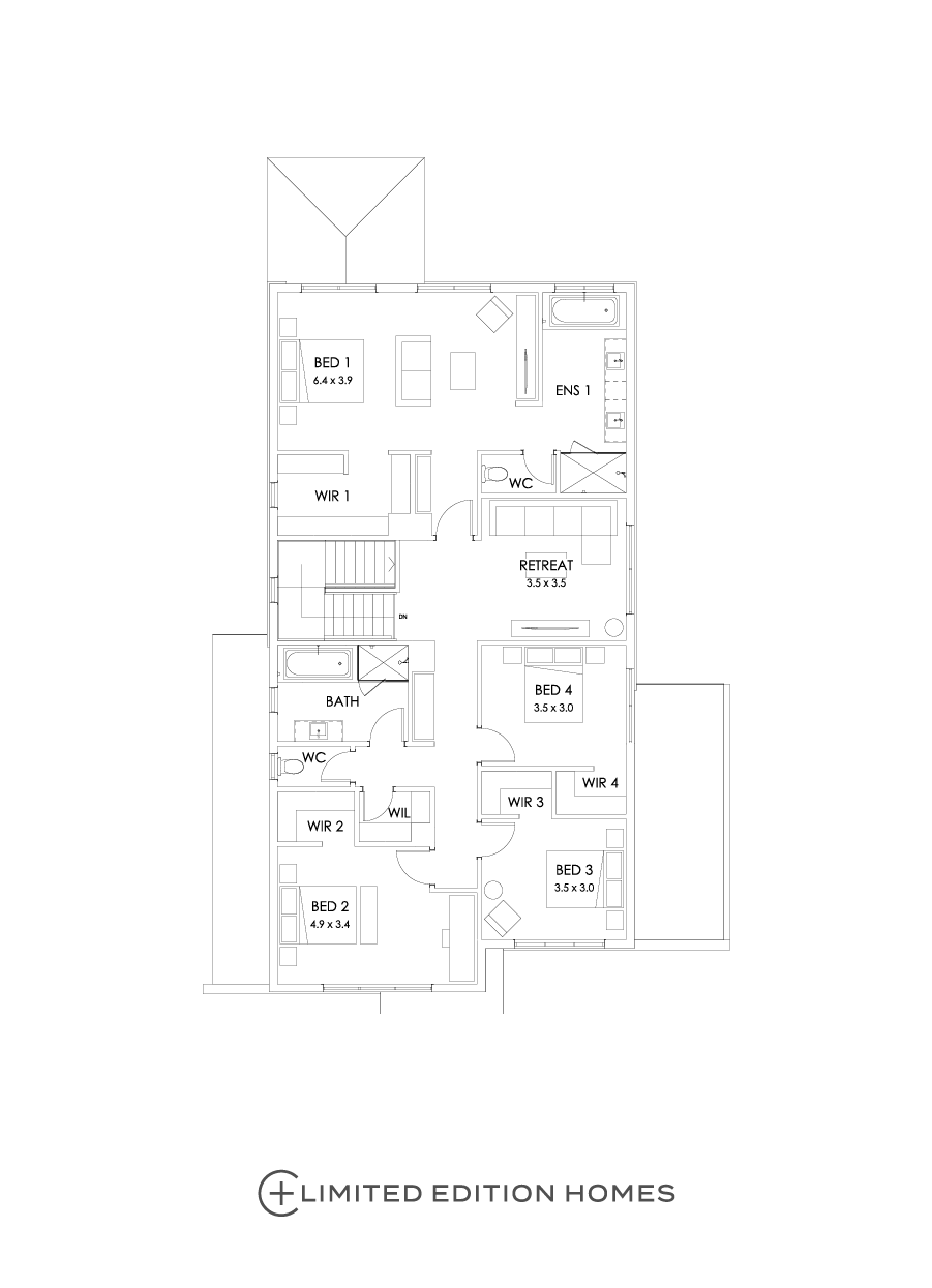 36 First Floor Floorplan (Grand outdoor living - Flipped)