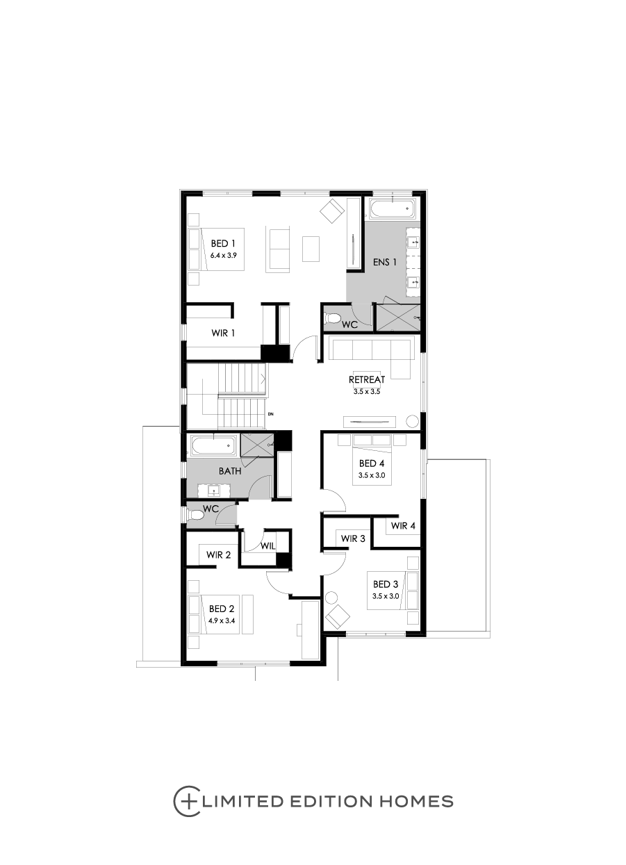 36 First Floor Floorplan (Standard - Flipped)