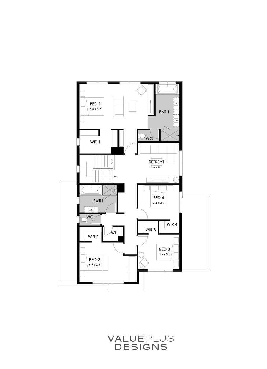 36 First Floor Floorplan (Standard - Flipped)