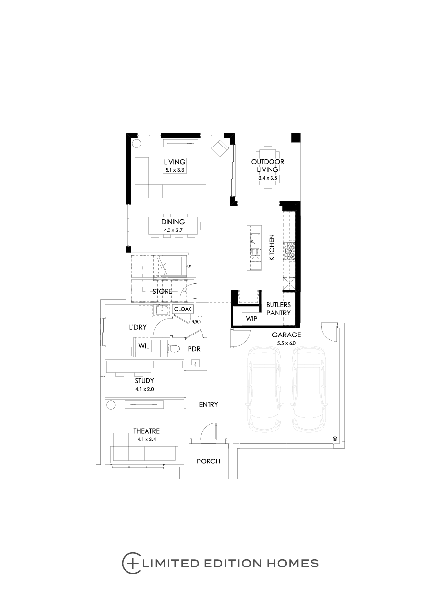 36 Ground Floor Floorplan (Rear flip - Flipped)
