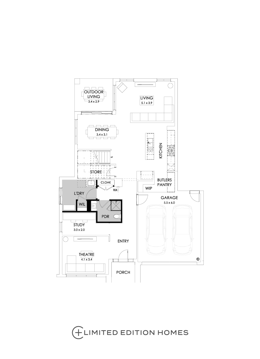36 Ground Floor Floorplan (Shower to powder - Flipped)