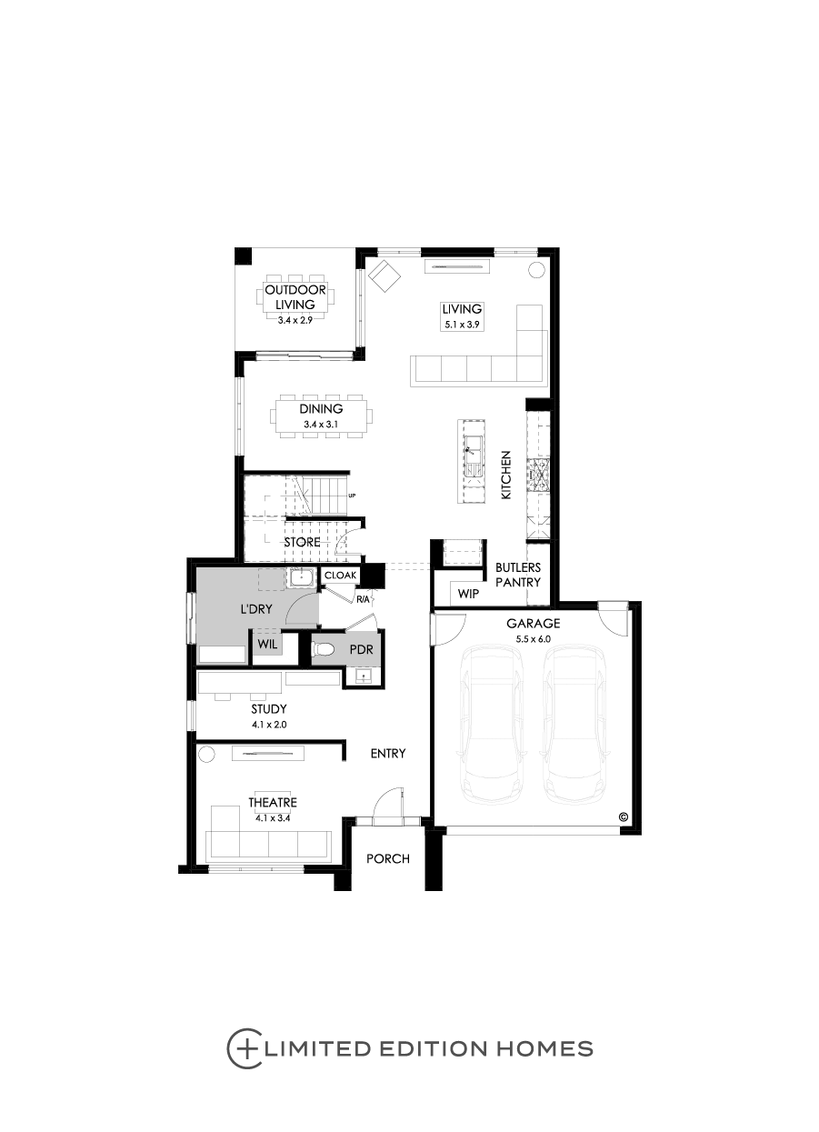 36 Ground Floor Floorplan (Standard - Flipped)