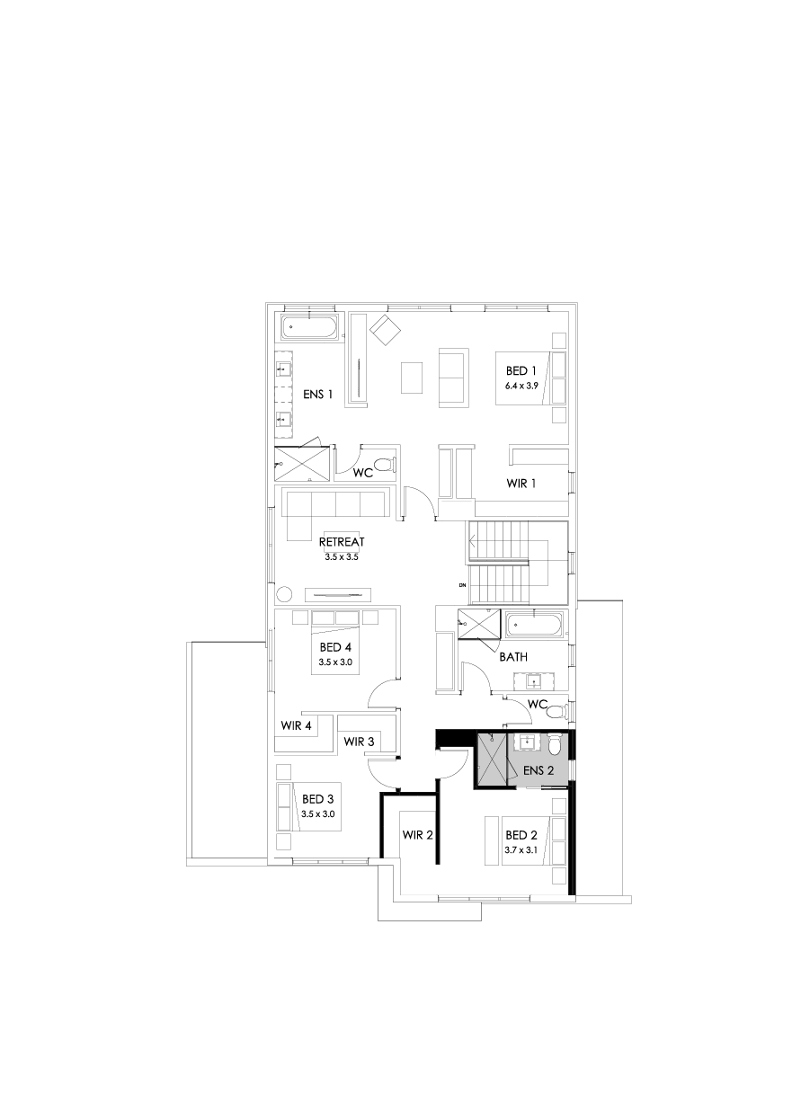 36 First Floor Floorplan (Additional ensuite)