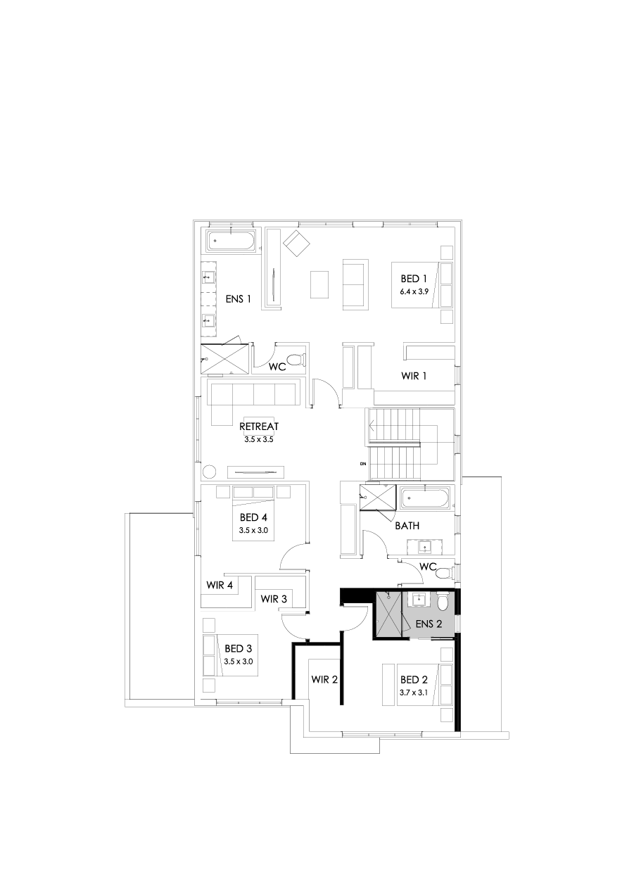 36 First Floor Floorplan (Additional ensuite)