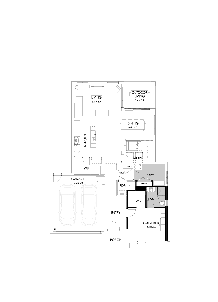 36 Ground Floor Floorplan (Guest bedroom)