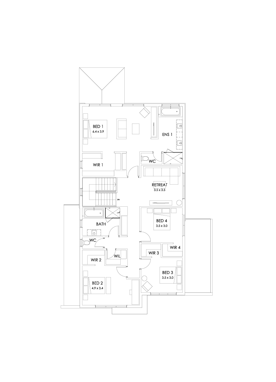 36 First Floor Floorplan (Grand outdoor living - Flipped)
