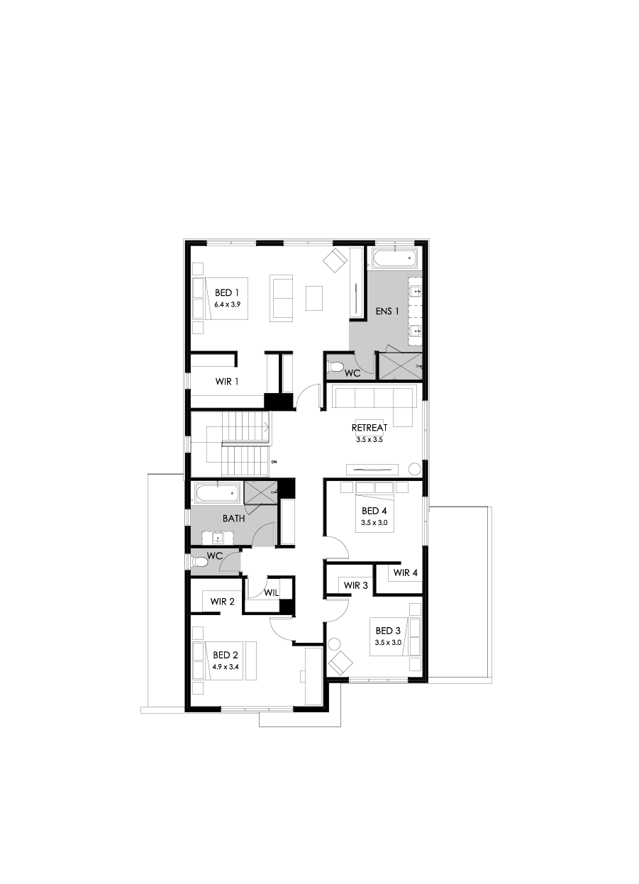 36 First Floor Floorplan (Standard - Flipped)