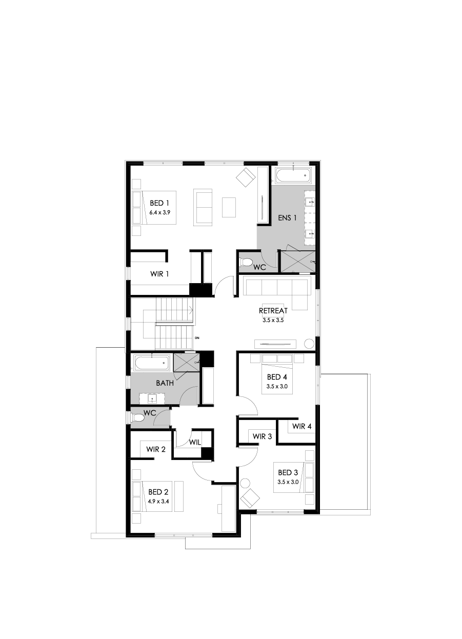 36 First Floor Floorplan (Standard - Flipped)